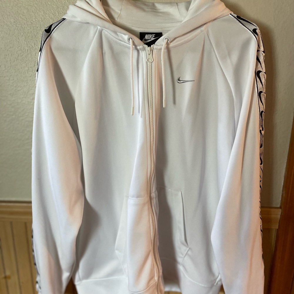 White Nike full zip hoodie.